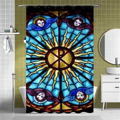 Church Window Stained Glass Church Shower Curtain 48  X 72  (small)  by Pakrebo