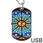 Church Window Stained Glass Church Dog Tag USB Flash (One Side) Front