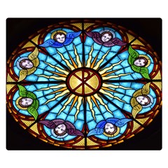 Church Window Stained Glass Church Double Sided Flano Blanket (small)  by Pakrebo