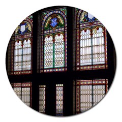 Stained Glass Window Krotoszyn Magnet 5  (round) by Pakrebo