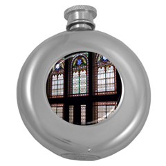 Stained Glass Window Krotoszyn Round Hip Flask (5 Oz) by Pakrebo