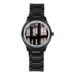 Stained Glass Window Krotoszyn Stainless Steel Round Watch by Pakrebo