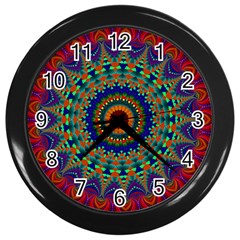 Kaleidoscope Mandala Pattern Wall Clock (black) by Pakrebo