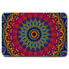 Kaleidoscope Mandala Pattern Large Doormat  by Pakrebo