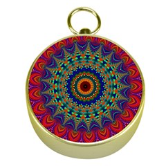 Kaleidoscope Mandala Pattern Gold Compasses by Pakrebo