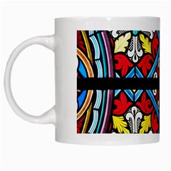 Stained Glass Window Colorful Color White Mugs by Pakrebo