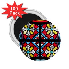 Stained Glass Window Colorful Color 2 25  Magnets (100 Pack)  by Pakrebo