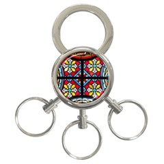 Stained Glass Window Colorful Color 3-ring Key Chains by Pakrebo