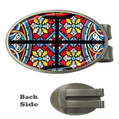 Stained Glass Window Colorful Color Money Clips (oval)  by Pakrebo