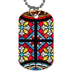 Stained Glass Window Colorful Color Dog Tag (one Side) by Pakrebo