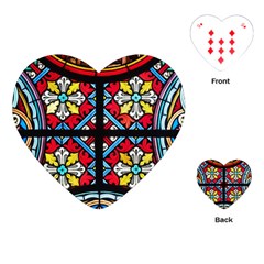 Stained Glass Window Colorful Color Playing Cards (heart) by Pakrebo