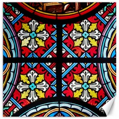 Stained Glass Window Colorful Color Canvas 12  X 12  by Pakrebo