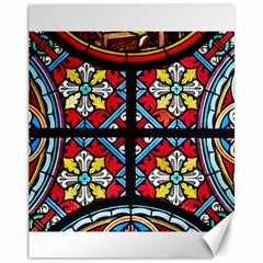 Stained Glass Window Colorful Color Canvas 11  X 14  by Pakrebo