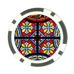 Stained Glass Window Colorful Color Poker Chip Card Guard by Pakrebo