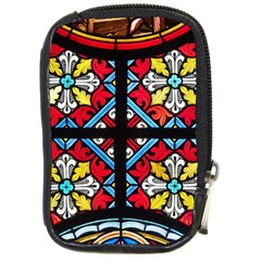 Stained Glass Window Colorful Color Compact Camera Leather Case by Pakrebo