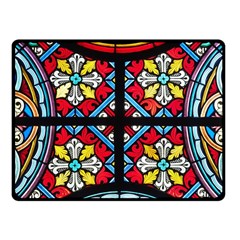 Stained Glass Window Colorful Color Fleece Blanket (small) by Pakrebo