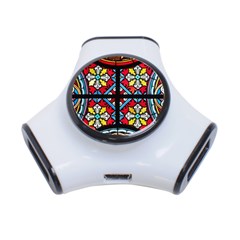 Stained Glass Window Colorful Color 3-port Usb Hub by Pakrebo