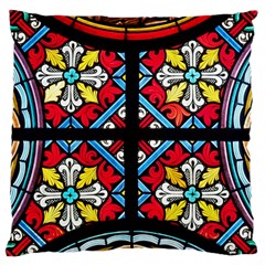 Stained Glass Window Colorful Color Large Cushion Case (two Sides) by Pakrebo