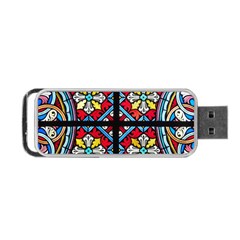 Stained Glass Window Colorful Color Portable Usb Flash (one Side) by Pakrebo