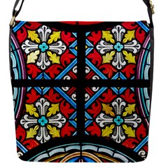 Stained Glass Window Colorful Color Flap Closure Messenger Bag (s) by Pakrebo