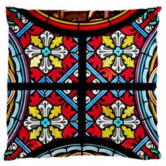 Stained Glass Window Colorful Color Standard Flano Cushion Case (one Side) by Pakrebo