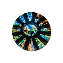 Cathedral Sagrada Família Barcelona Rubber Round Coaster (4 Pack)  by Pakrebo