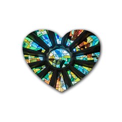 Cathedral Sagrada Família Barcelona Rubber Coaster (heart)  by Pakrebo