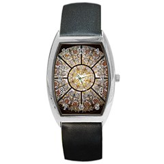 Stained Glass Window Glass Ceiling Barrel Style Metal Watch by Pakrebo