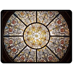 Stained Glass Window Glass Ceiling Fleece Blanket (large)  by Pakrebo