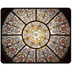 Stained Glass Window Glass Ceiling Fleece Blanket (medium)  by Pakrebo