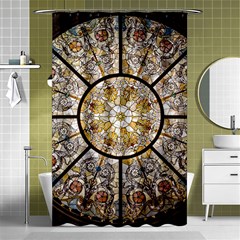 Stained Glass Window Glass Ceiling Shower Curtain 48  X 72  (small)  by Pakrebo