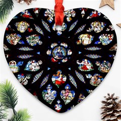 Stained Glass Sainte Chapelle Gothic Ornament (heart) by Pakrebo