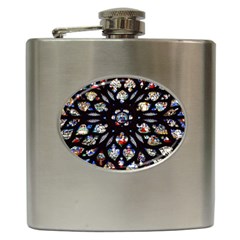 Stained Glass Sainte Chapelle Gothic Hip Flask (6 Oz) by Pakrebo