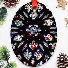 Stained Glass Sainte Chapelle Gothic Oval Ornament (two Sides) by Pakrebo