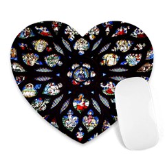 Stained Glass Sainte Chapelle Gothic Heart Mousepads by Pakrebo