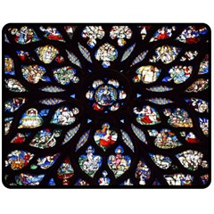 Stained Glass Sainte Chapelle Gothic Fleece Blanket (medium)  by Pakrebo