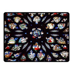 Stained Glass Sainte Chapelle Gothic Fleece Blanket (small) by Pakrebo