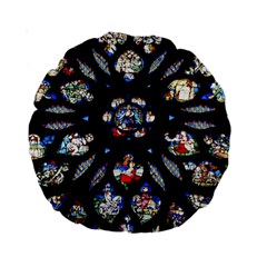 Stained Glass Sainte Chapelle Gothic Standard 15  Premium Round Cushions by Pakrebo