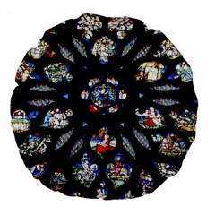 Stained Glass Sainte Chapelle Gothic Large 18  Premium Round Cushions by Pakrebo