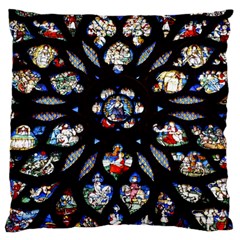 Stained Glass Sainte Chapelle Gothic Large Flano Cushion Case (one Side) by Pakrebo