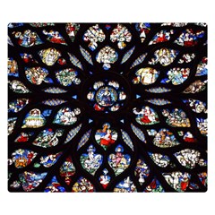 Stained Glass Sainte Chapelle Gothic Double Sided Flano Blanket (small)  by Pakrebo