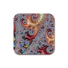 Fractal Artwork Design Pattern Rubber Square Coaster (4 Pack)  by Pakrebo