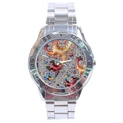 Fractal Artwork Design Pattern Stainless Steel Analogue Watch by Pakrebo