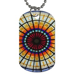 Background Stained Glass Window Dog Tag (one Side) by Pakrebo