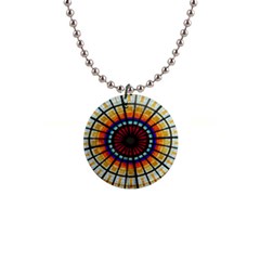 Background Stained Glass Window 1  Button Necklace by Pakrebo