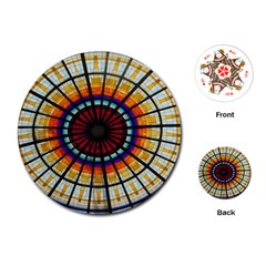 Background Stained Glass Window Playing Cards (round) by Pakrebo