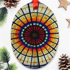 Background Stained Glass Window Oval Ornament (two Sides) by Pakrebo