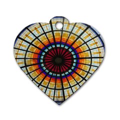 Background Stained Glass Window Dog Tag Heart (one Side) by Pakrebo