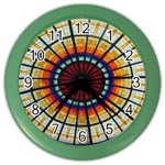 Background Stained Glass Window Color Wall Clock Front