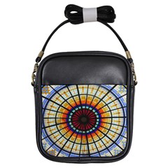 Background Stained Glass Window Girls Sling Bag by Pakrebo